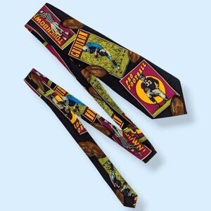 Vintage 100% Silk Handmade Novelty Football Tie